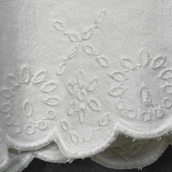 Catherines Crop Jeans Women Size 24W White Pocket Cotton Embroidery - Picture 6 of 14